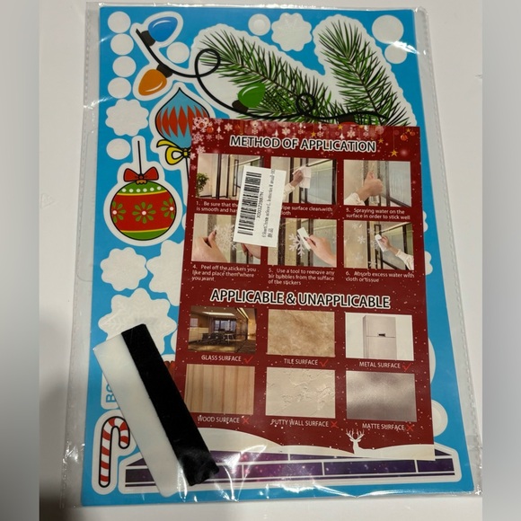$1 bundle- New! Cute Christmas Window Sticker Decorations (6 Sets) - Picture 1 of 4